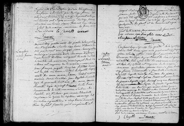 Acte de naissance de GODFROY Victoire Honorée (24 décembre 1795),acte de naissance de LANGLOIS Marie Jeanne Julie (25 décembre 1795),acte de naissance de COCHIN Léonard Etienne Noël (26 décembre 1795).