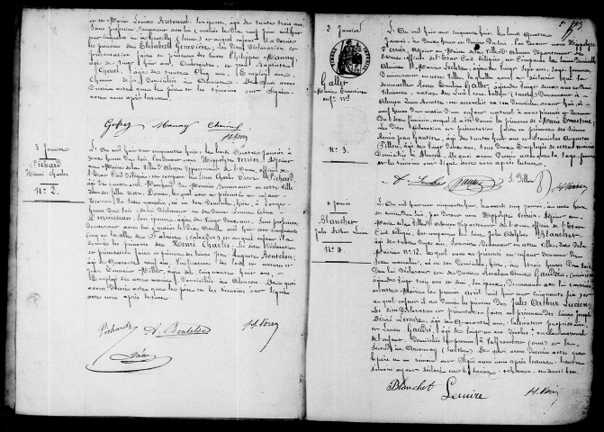 Registre des actes de naissance et adoption (1858).