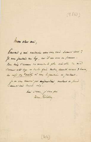 Lettre autographe signée de l'écrivain Tony Révillon à l'acteur Adolphe Laferrière [1863] .