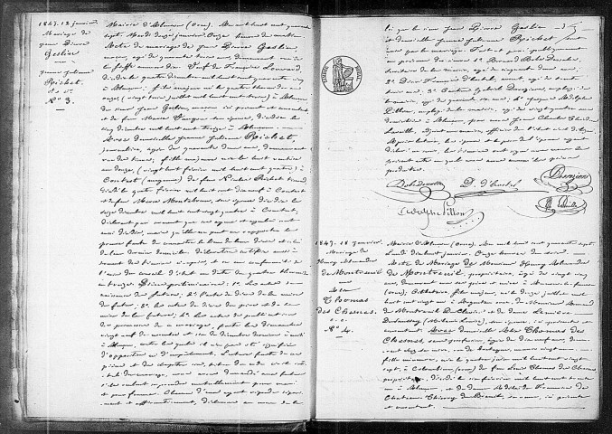 Registre des actes de mariage (1847).