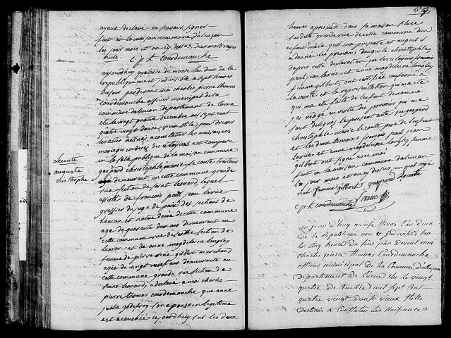 Acte de naissance de TELLIER François Charles (3 janvier 1794),acte de naissance de LECONTE Auguste Christophe (3 janvier 1794),acte de naissance de ROBIN Charles Florent (3 janvier 1794).