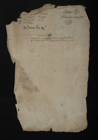 Comptes, état des finances (1548)