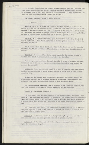 Emprunt de 94 090 F auprès de la caisse des dépôts et consignations pour financement du gymnase du groupe scolaire Emile Dupont implanté au lycée Alain.