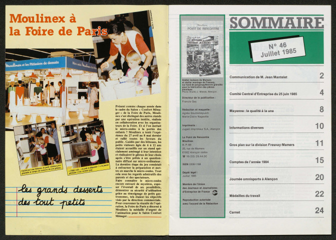 Le Point de rencontre Moulinex n°46 ( juillet 1985)