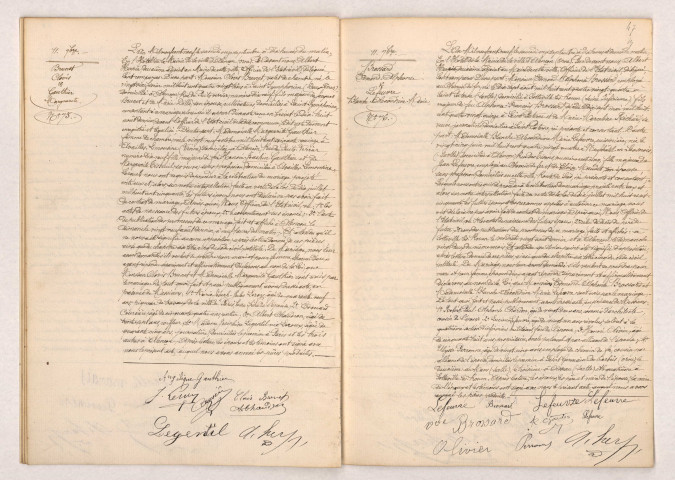 Acte de mariage de BRUNET Clovis et GAUTHIER Marguerite (11 septembre 1909), Acte de mariage de BROSSARD Edmond Alphonse et LEFEUVRE Blanche Alexandre Marie (11 septembre 1909).