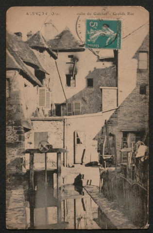 Alençon (Orne), Moulin du Guichet, carte postale ancienne noir et blanc, A.M.F éditeur, (date d'utilisation : 6 octobre ), (14x9), acquisition 2020, AMA.