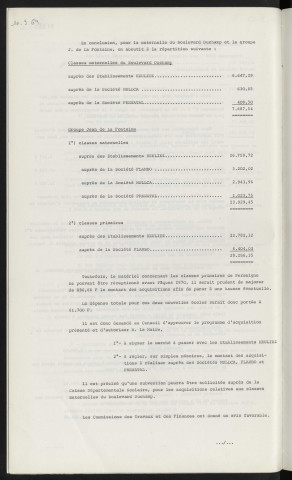 Mobilier scolaire, programme 1969, marché HEULIEZ et acquisitions sur simple mémoires, établissement FLAMBO, établissement MULLICA, société PRENATAL.
