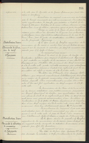 Voirie urbaine rechargement de la Rue de la Demi-Lune partie comprise entre le Boulevard de Strasbourg et la route de Sées, rapport . Distribution d'eau demande de réduction de tarif, rapport . Distribution d'eau demande de réduction de concession n°807 propriétaire par Mme Veuve LAVERDURE, Mme BOURDON rue Odolant-Desnos, rapport