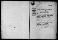 Registre des actes de mariage et divorce (1814).