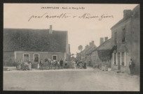 Champfleur (Sarthe), Route de Bourg-le-Roi, carte postale ancienne noir et blanc, (date d'utilisation : 8 juillet 1908), (14x9), acquisition 2020, AMA.