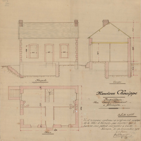 permis de construire n°9, Construction d'une maison d'habitation Rue Louis Rousier Alençon, (date de décision : 10/12/1928).