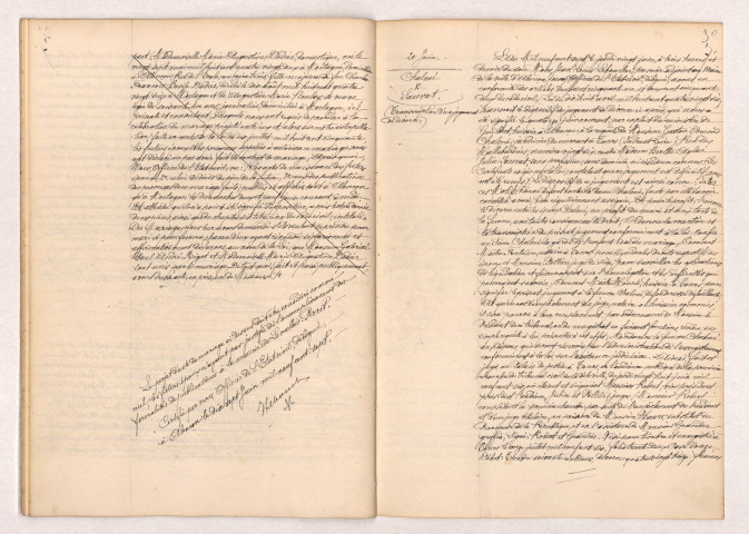 Transcription d'un jugement de divorce de CHALME et SAUVAT (20 Juin 1907).