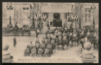 Alençon (Orne), fêtes de l'inauguration de l'Hôtel des Postes, la Préfecture, départ du Ministre pour le Banquet, carte postale ancienne noir et blanc n°6, A.M.F. éditeur, (Date cliche : 24 septembre 1911), (14x9),AMA.