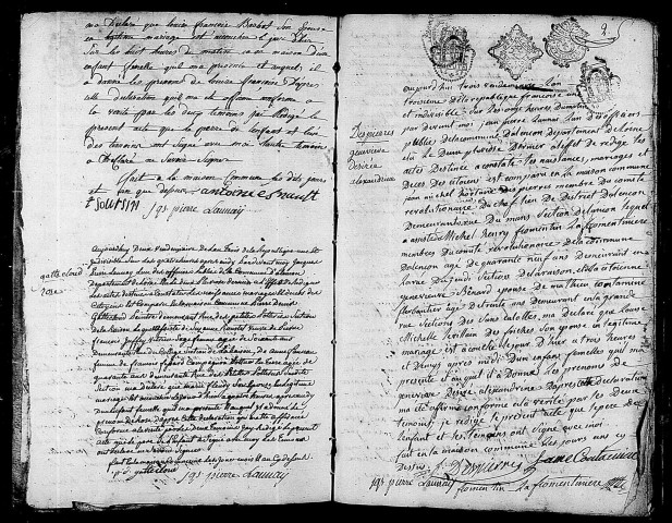 Acte de naissance de LHOMME Pierre Louis (5 juillet 1795),acte de naissance de Anne Frocine enfant trouvé (5 juillet 1795),acte de naissance de PAVARD François enfant naturel (8 juillet 1795).