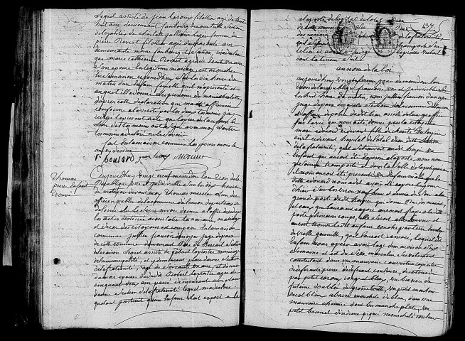 Acte de naissance de BOULLARD Marie Charlotte (14 juillet 1795),acte de naissance de Thomas Pierre enfant trouvé (17 juillet 1795).