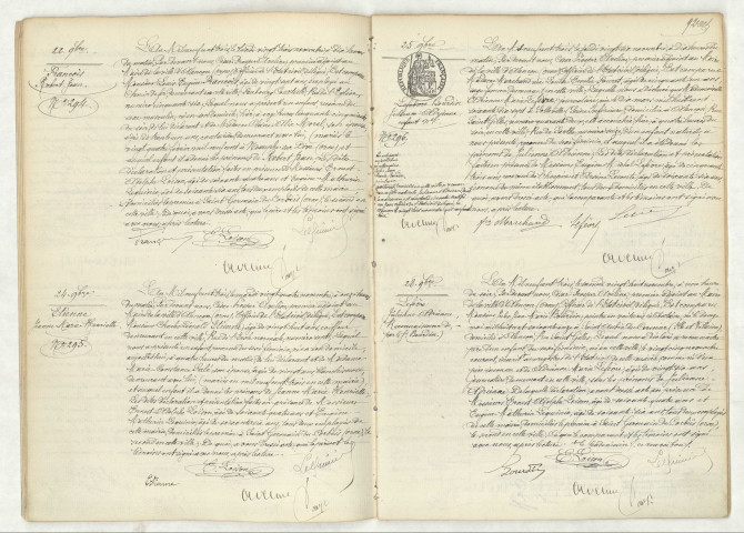 Acte de naissance de FRANÇOIS Robert Jean (22 novembre 1903),ETIENNE Jeanne Marie Henriette (24 novembre 1903),BOURDIN LEFÈVRE Julienne Adriène (25 novembre 1903),reconnaissance de BOURDIN LEFÈVRE Julienne Adriène (25 novembre 1903).
