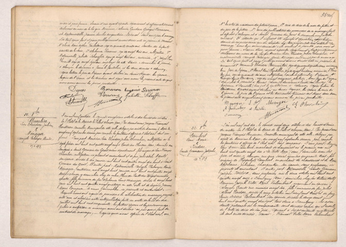 Acte de mariage de BERCERON Almire Gustave George et DESNOS Jeanne Emilie (15 octobre 1910), Acte de mariage de CHEVALLIER Léon Théodore Julien et MENAGER Angèle Palmyre Renée (22 octobre 1910), Acte de mariage de LAMBERT René Marie et ISIDORE Louise Germaine Josephe (22 octobre 1910).