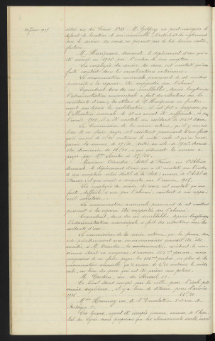 Distribution d'eau, concessions, réclamation, rapports