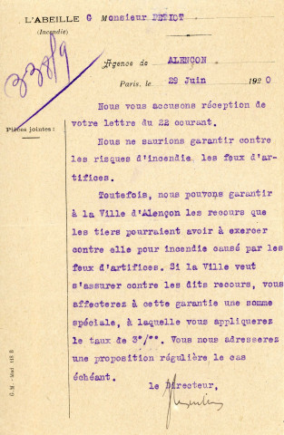 Legs de Jacques Boucher de Perthes : médaille décernée à la plus méritante des ouvrières d'Alençon Poupard Angèle 14 Juillet 1920