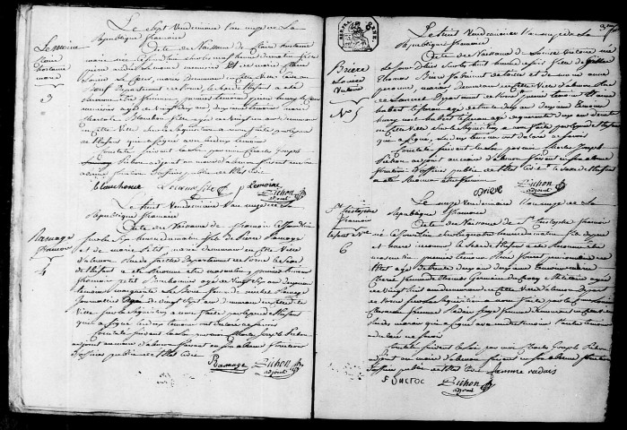 Registre des actes de naissance et adoption (25 septembre 1803-22 septembre 1804).