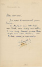 Lettre autographe signée de l'écrivain Alfred Edouard Touroude à l'acteur Adolphe Laferrière [1873].