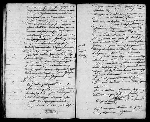 Acte de naissance de Benjamin Nicolas enfant trouvé (1er août 1796),acte de naissance de VERON Marie Antoinette (2 août 1796).