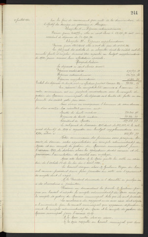 Comptabilité de la ville, compte de gestion de 1919 et compte administratif, rapport