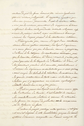 Couverture de la Halle au blé en fer et verre (1864), projet (architecte Charles Arnoul) : rapport, correspondance.