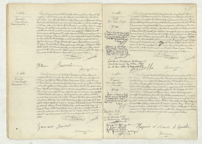 Reconnaissance de JOUSSELIN Georges Maurice (2 décembre 1907),reconnaissance de JOUSSELIN André Norbert (2 décembre 1907),acte de naissance de BOTHE René Eugène Georges (1 décembre 1907),acte de naissance de HAZEVIS Anne Marie Hélène Armande (2 décembre 1907).