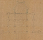 Église Saint Pierre de Montsort, projet pour l'établissement d'un paratonnerre, plan (architecte Lheureux) (éch: 1/100, x cm, 10/10/1883).)