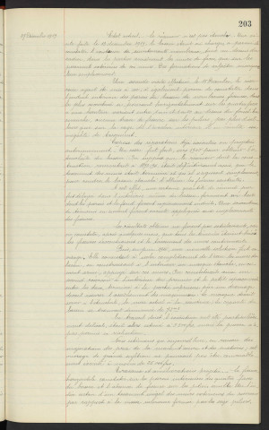 Distribution d'eau, réparation du bassin d'équilibre du Boulevard de Strasbourg, rapport