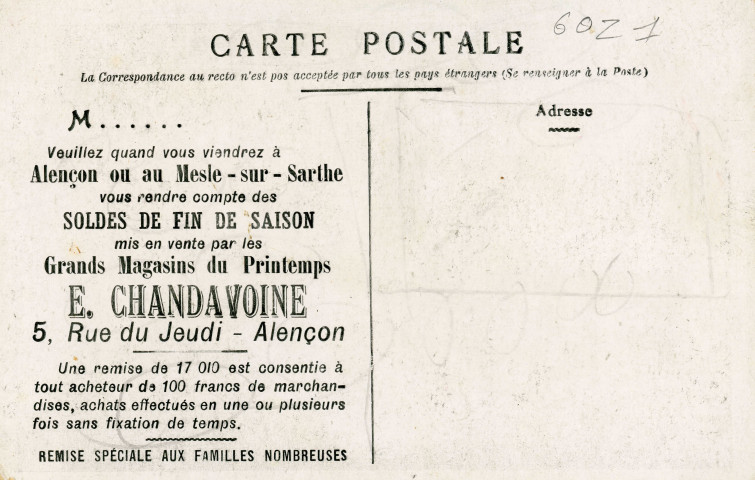 Grands magasins du Printemps E. Chandavoine, communication : lot de 7 cartes postales réclames E. Barbier (série animaux sauvages, fables choisies).