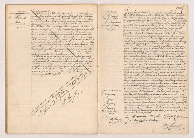 Acte de mariage de GICQUEL Victor Jean Marie veuf de BELEAU Virginie et LE DROGUENNE Anne Marie Julienne (29 janvier 1910).