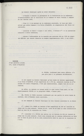 Redevance d'assainissement, convention avec la commune de Saint Paterne. Cession d'une parcelle située 173 route d'Argentan.