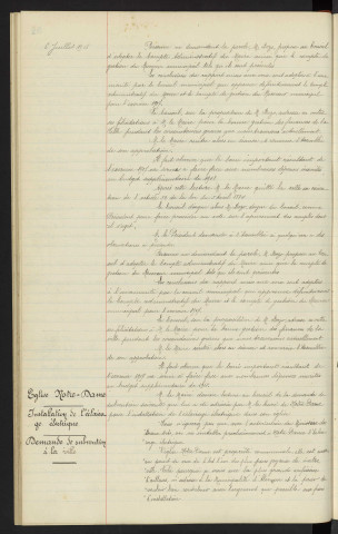 Comptabilité de la ville, compte de gestion du receveur municipal et compte administratif du Maire pour l'exercice 1917, rapport. Eglise Notre-Dame, installation de l'éclairage électrique, demande de subvention à la ville