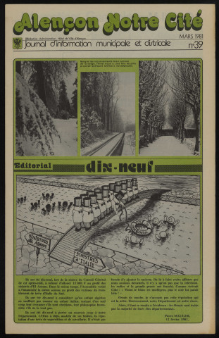 Alençon Notre Cité, journal d'information municipale et districale n°39 (mars 1981).