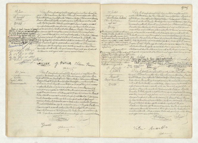 Acte de naissance de MERCELOT Odette (28 juin 1905),reconnaissance de GUEDE Raoul Félix (30 juin 1905),acte de naissance de LEBOSSE Camille Arsène (1 juillet 1905),acte de naissance de RUAULT Ernest Louis Honoré (4 juillet 1905).