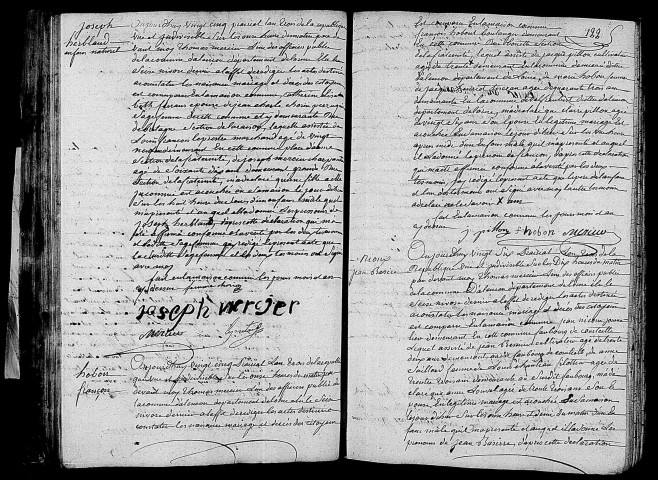 Acte de naissance de Joseph Herbland enfant trouvé (12 juin 1795),acte de naissance de HOBON François (13 juin 1795),acte de naissance de NICOUX Jean Basire (13 juin 1795).