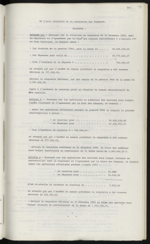 Compte de gestion du receveur municipal 1966.