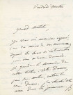 Lettre autographe signée de la femme de lettres Louise Colet au comédien Louis Fortuné Adolphe Laferrière [1873].