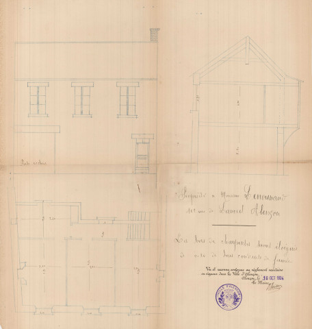 permis de construire n°25, Construction d'une maison d'habitation Rue Lancrel Alençon, (date de décision : 1934), (auteur du projet, architecte : GALLET (entrepreneur)).