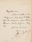 Lettre autographe signée de l'écrivain Amédée de Rolland à l'acteur Adolphe Laferrière [26 décembre1860] .