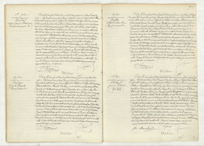 Reconnaissance de BOUTÉ Albert Joseph Mathurin (12 juin 1903),DESHAYES Marcelle Georgette (13 juin 1903),HALLAY Albert Gustave Louis (15 juin 1903),THIBAULT Yvonne Madeleine (18 juin 1903).