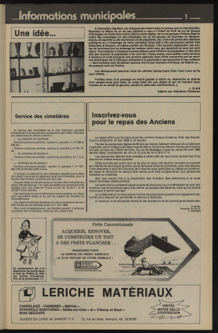 Alençon Notre Cité, journal d'information municipale et districale n°78 (avril 1985).