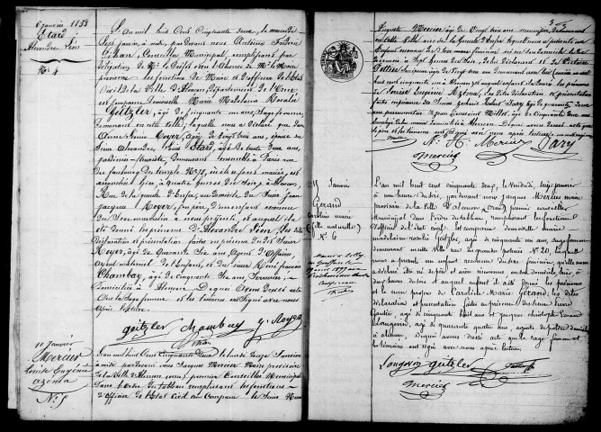 Registre des actes de naissance et adoption (1852).