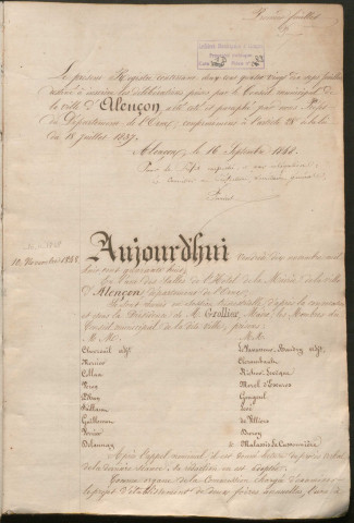 Registre des délibérations du conseil municipal (10 novembre 1848 - 12 octobre 1852)