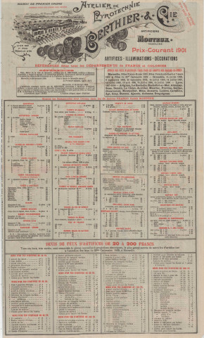 Fête nationale 14 juillet 1901 : affiche Imprimerie Albert Manier, (85x124).