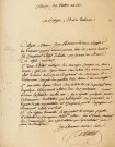 Etablissement de halles suite à la démolition du couvent des Filles Notre-Dame d'Alençon, adjudication (architecte Berthelmy): devis, correspondance, minute, arrêté préfectoral.