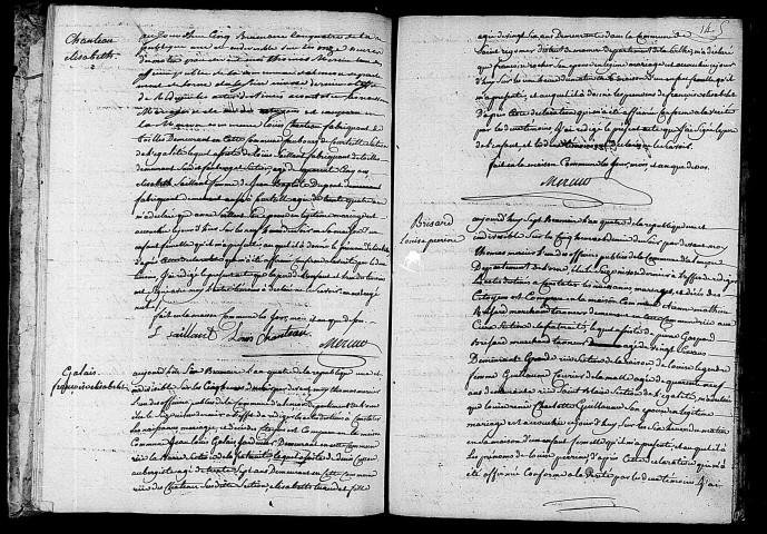 Acte de naissance de CHANTEAU Elisabeth (26 octobre 1795),acte de naissance de GALAIS Françoise Elisabeth (28 octobre 1795),acte de naissance de BRISARD Louise Perrine (29 octobre 1795).