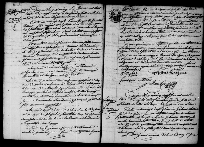 Registre des actes de mariage et divorce (1810).